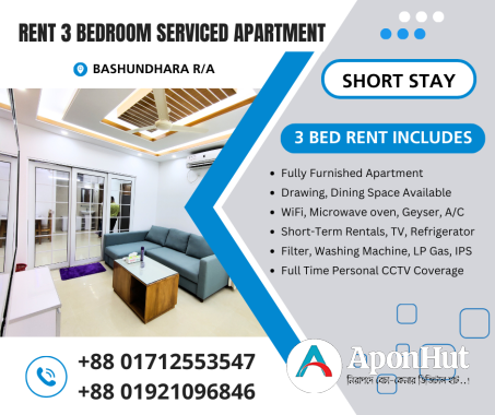 Luxurious 3-Bedroom Serviced Apartment for Rent