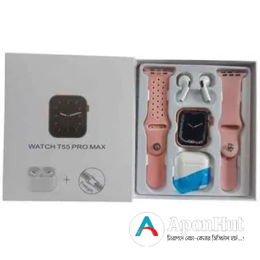 T55 Pro Max Smart Watch × Airpods
