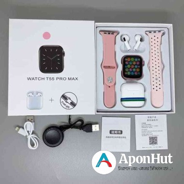 T55 Pro Max Smart Watch × Airpods