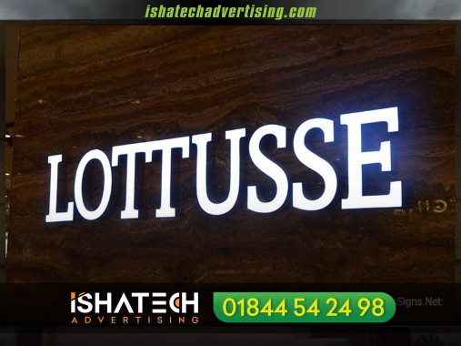 Acrylic Backlit & Frontlit Golden color SS Steel,