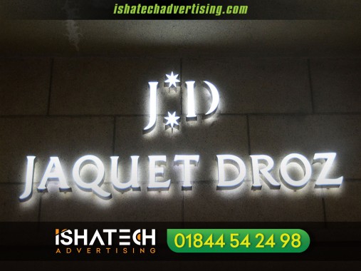 Acrylic Backlit & Frontlit Golden color SS Steel,