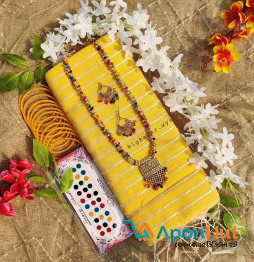 Half Silk Sequined Saree Combo Package