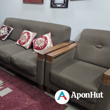 A 5-seat wooden fabric sofa