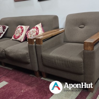 A 5-seat wooden fabric sofa
