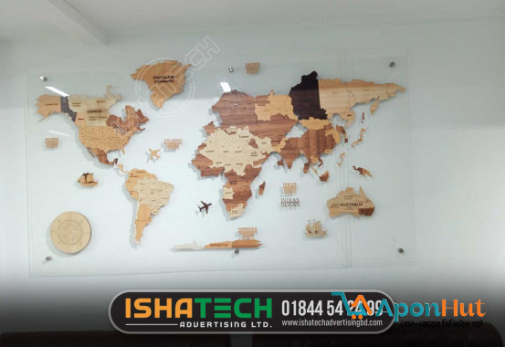 Acrylic Letter World Map.