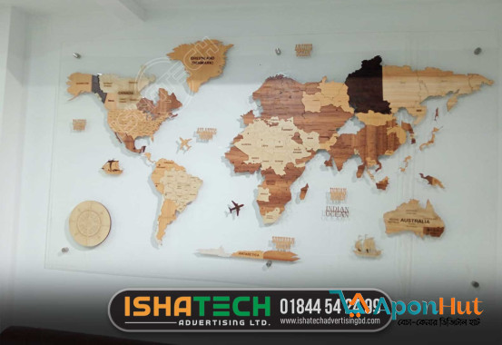 Acrylic Letter World Map.