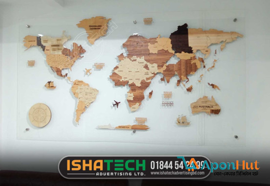 Acrylic Letter World Map.