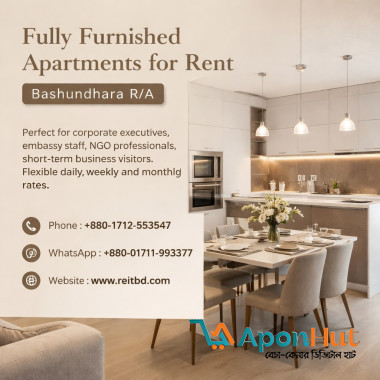 Luxio Studio 2-Bed Furnished Apartment Rent in Baridhara, Dhaka