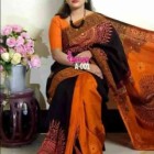 Hand paint half silk saree