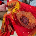 Hand paint half silk saree