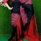 Hand paint half silk saree