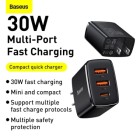 Charger 2U+C Three Ports 30W Travel Power Adapter