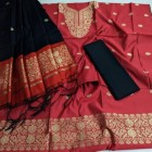 জামদানী থ্রি পিছ জরি সুতার নিখুঁত এমব্রয়ডারি কাজ