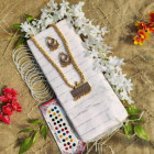 Half Silk Sequined Saree Combo Package