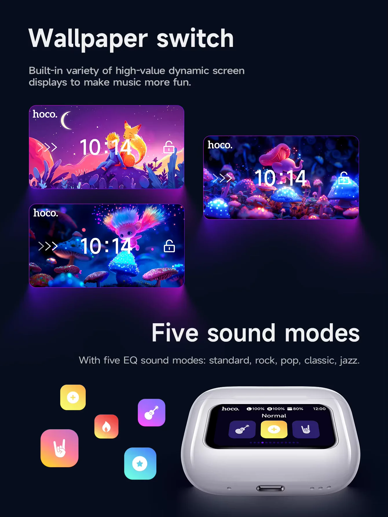 Hoco EW72 ANC TWS Earbuds With HD Display-3