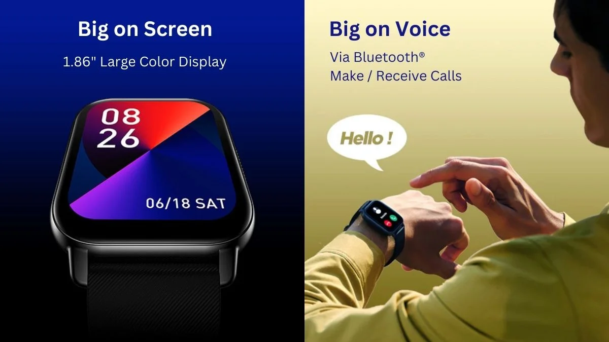 Zeblaze Btalk Smart Watch front view showing large color screen and modern design