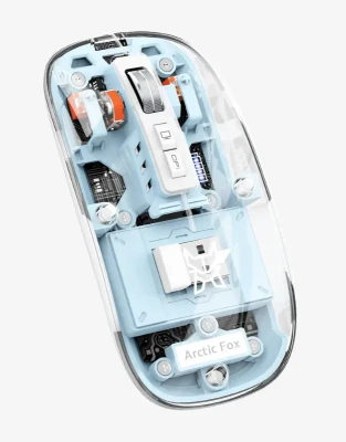 Transparent Magnetic Wireless Mouse – Dual-Bluetooth + 2.4GT hree-mode